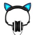 Blue LED Kitty Cat Animal Ears Headphones